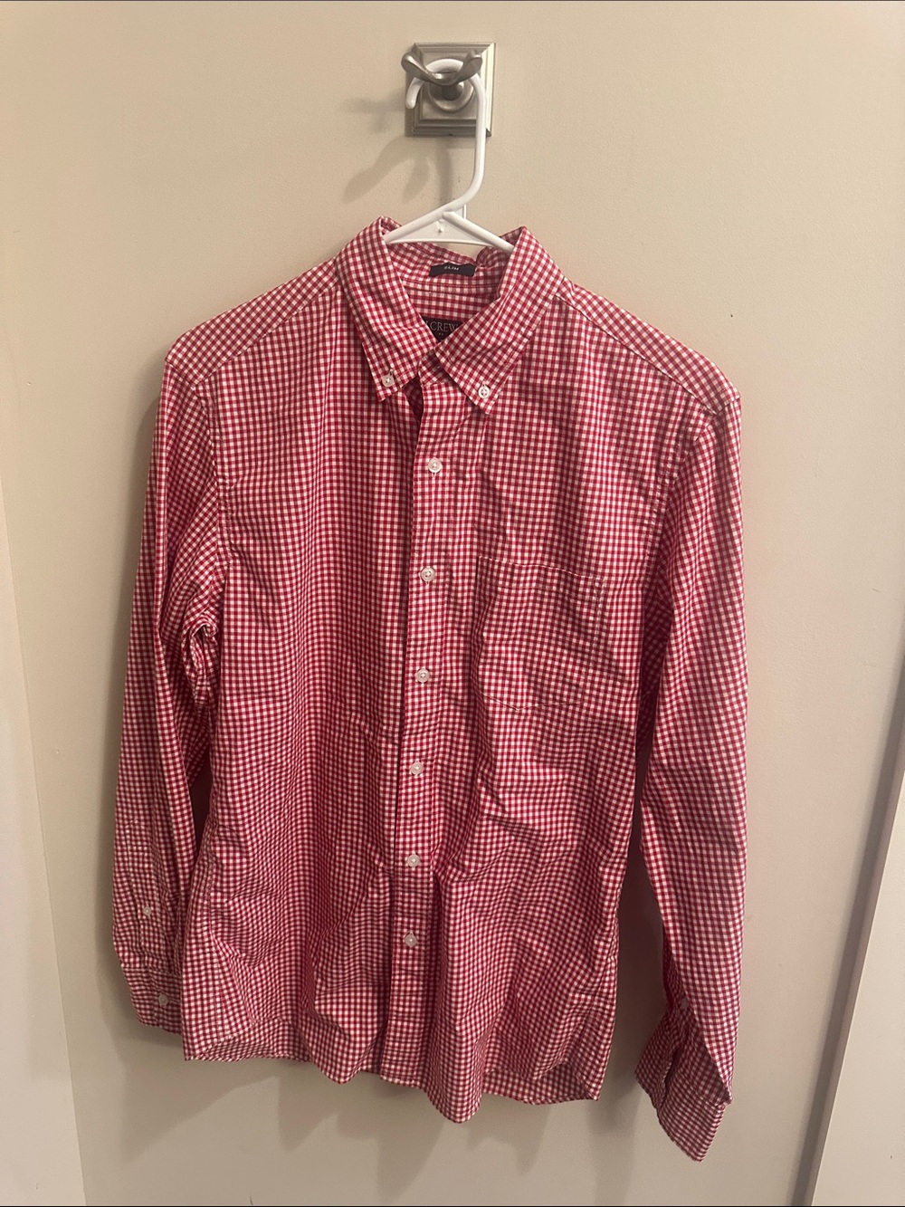 J. Crew Red Gingham Button-Down Shirt